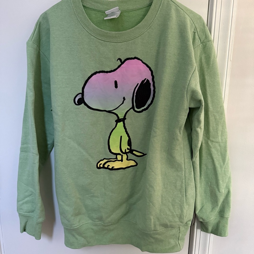 Peanuts Light Green Snoopy Crewneck Sweatshirt